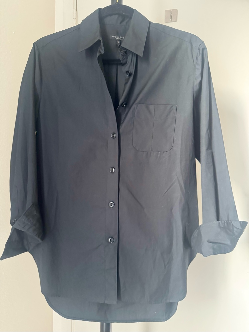 Rag & Bone Black Button-Front Shirt XS